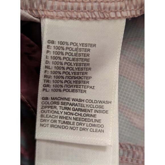 Tie-Dye Burgundy & Aqua Hooded Windbreaker Jacket With Zipper & Pockets Womens S - Picture 8 of 8